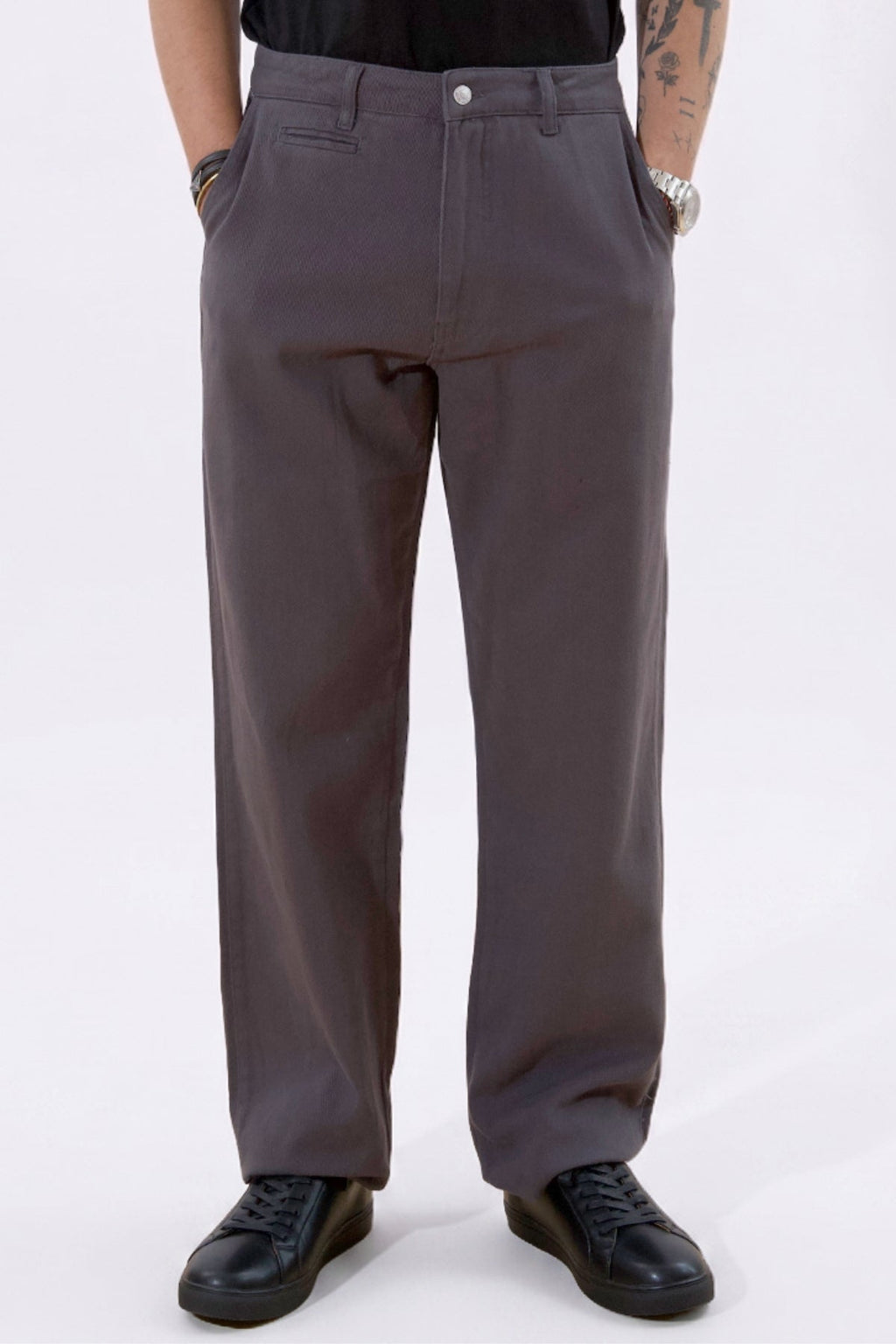 Straight Cotton Chino - Grå