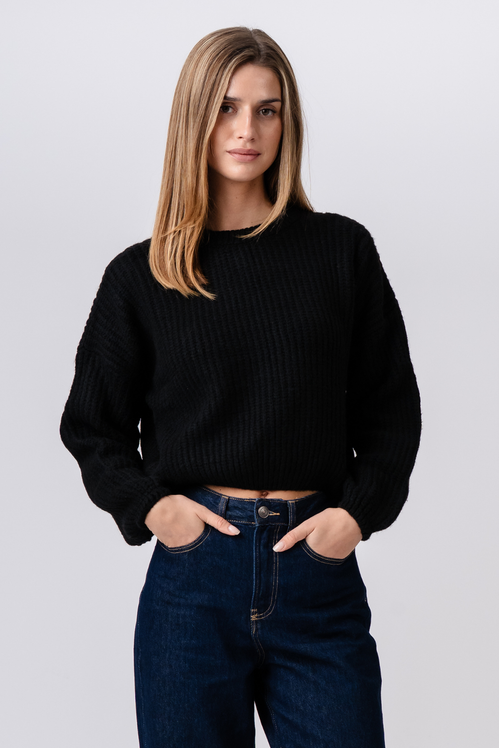 Gabriela Strikkegenser - Svart