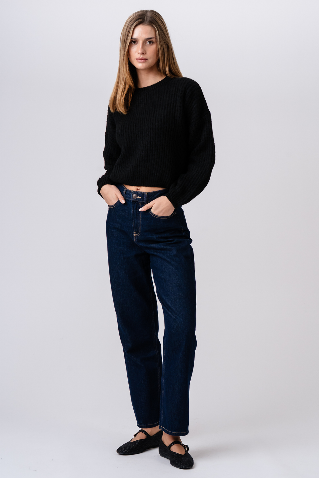 Gabriela Strikkegenser - Svart