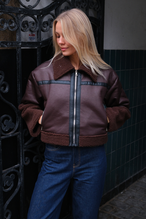 Daisy Shearling Jakke - Brun/Svart