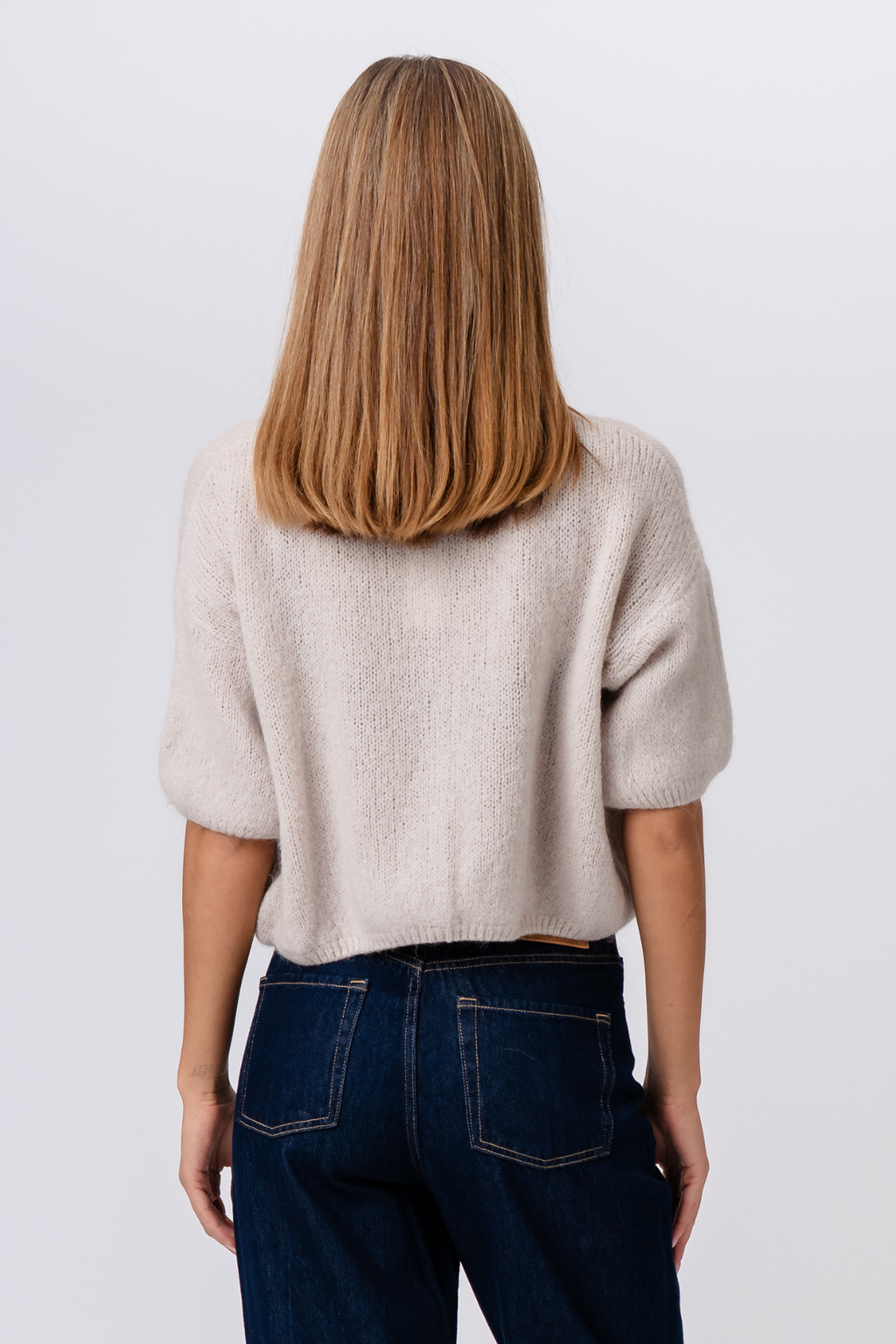 Mary Kortermet Strikk - Beige