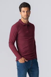 Muscle Langermet Polo Shirt - Bordeaux