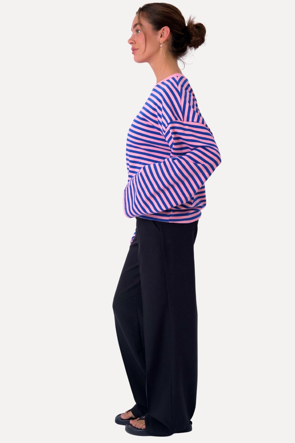 Cleo Bluse - Blå/Rosa