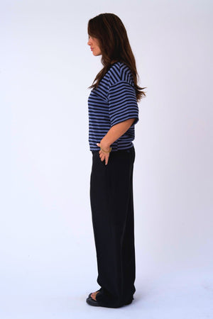 Zoe T-shirt - Svart/Denim Blue