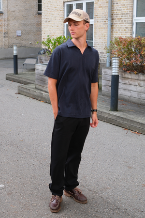 Atlas Teksturert Poloskjorte - Navy