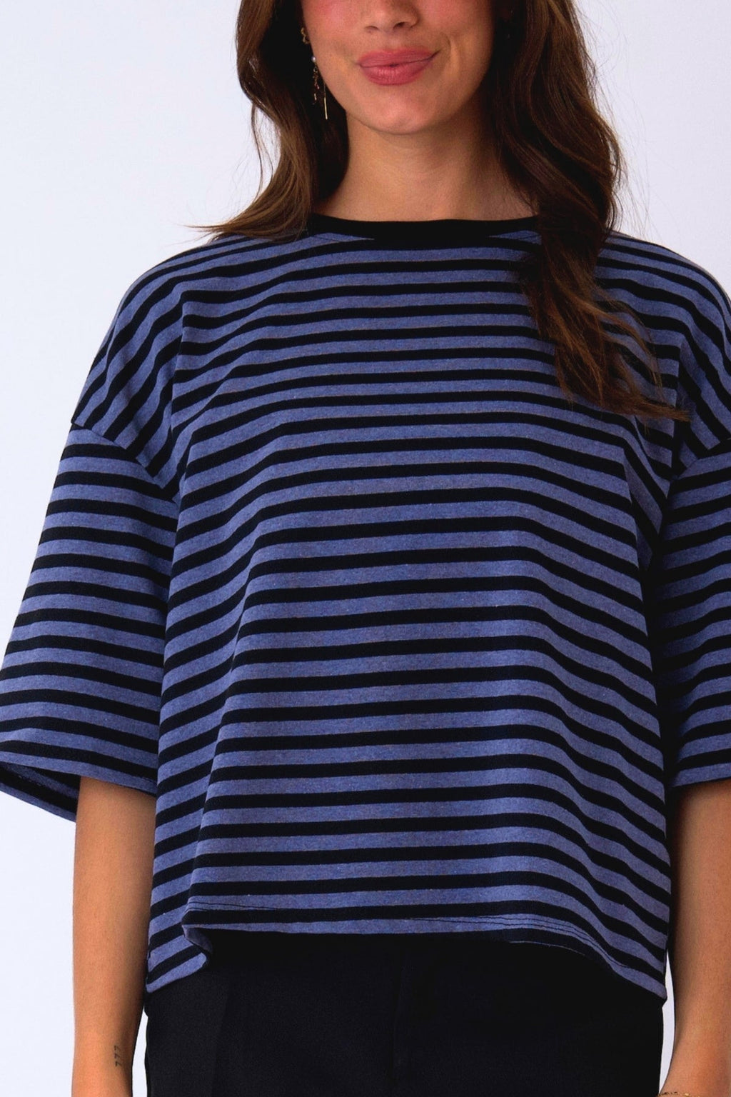 Zoe T-shirt - Svart/Denim Blue