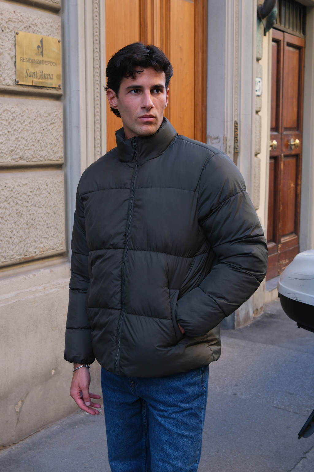 Puffer Jakke - Oliven
