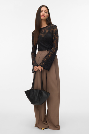 Kanya O-Neck Short Top - Svart