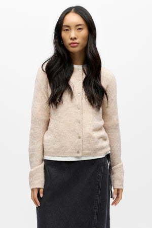 Agate Strikket Cardigan - Humus Melange