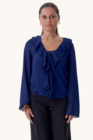 Alba Blouse - Navy