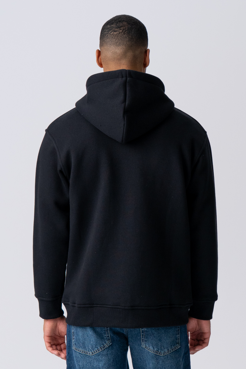 Relaxed Zip Hoodie - Svart