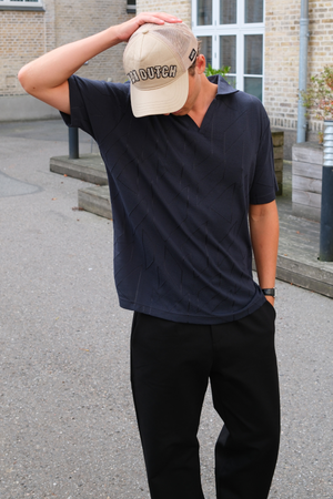 Atlas Teksturert Poloskjorte - Navy