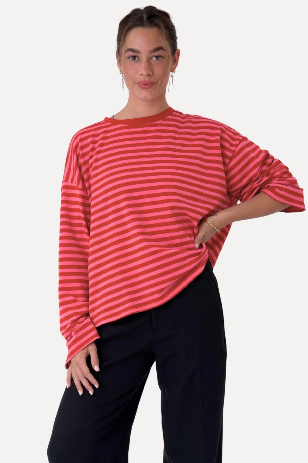 Cleo Bluse - Rød/Rosa