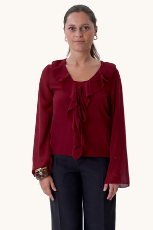 Alba Bluse - Burgundy