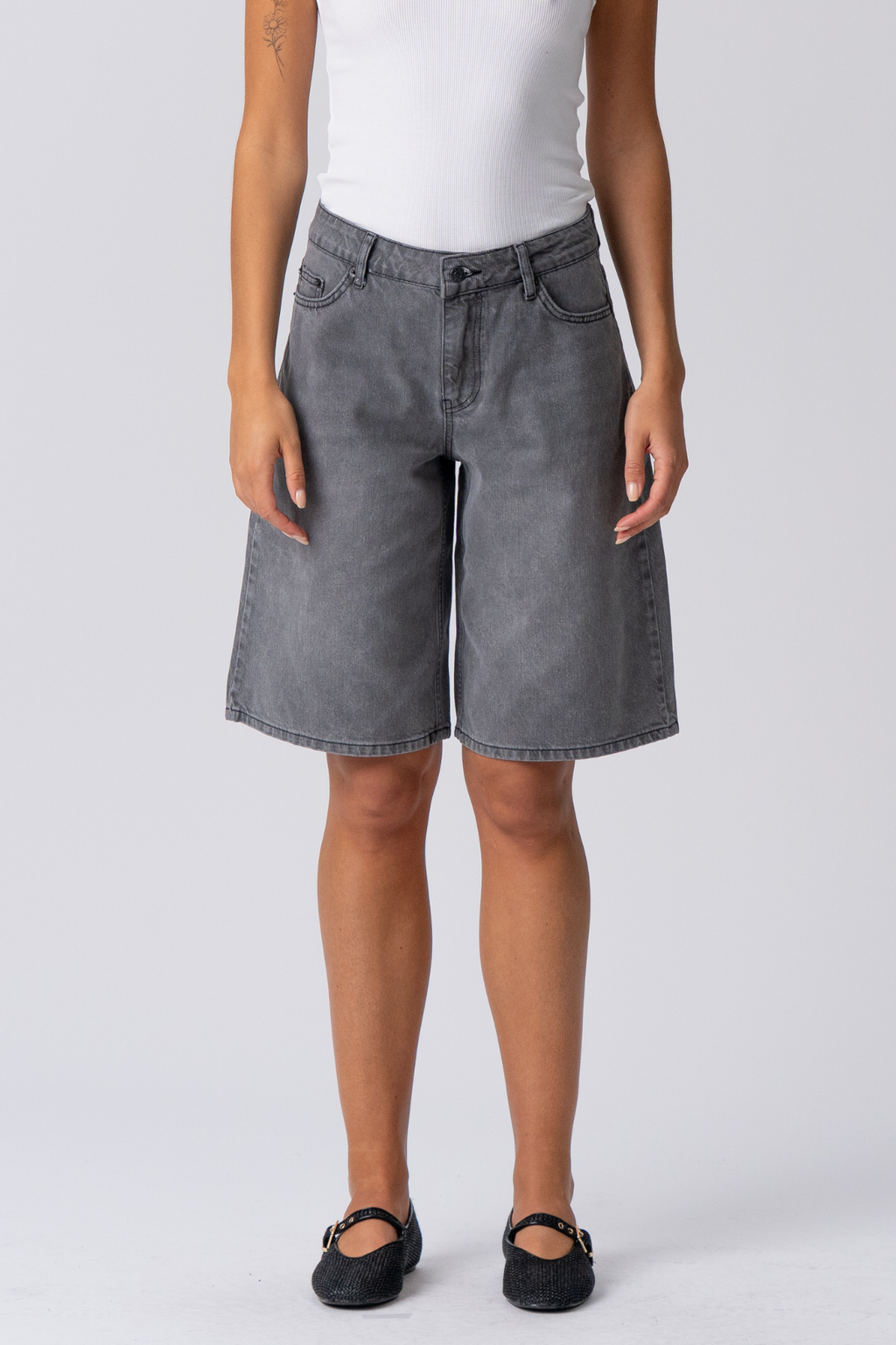 Denimshorts - Grey Denim