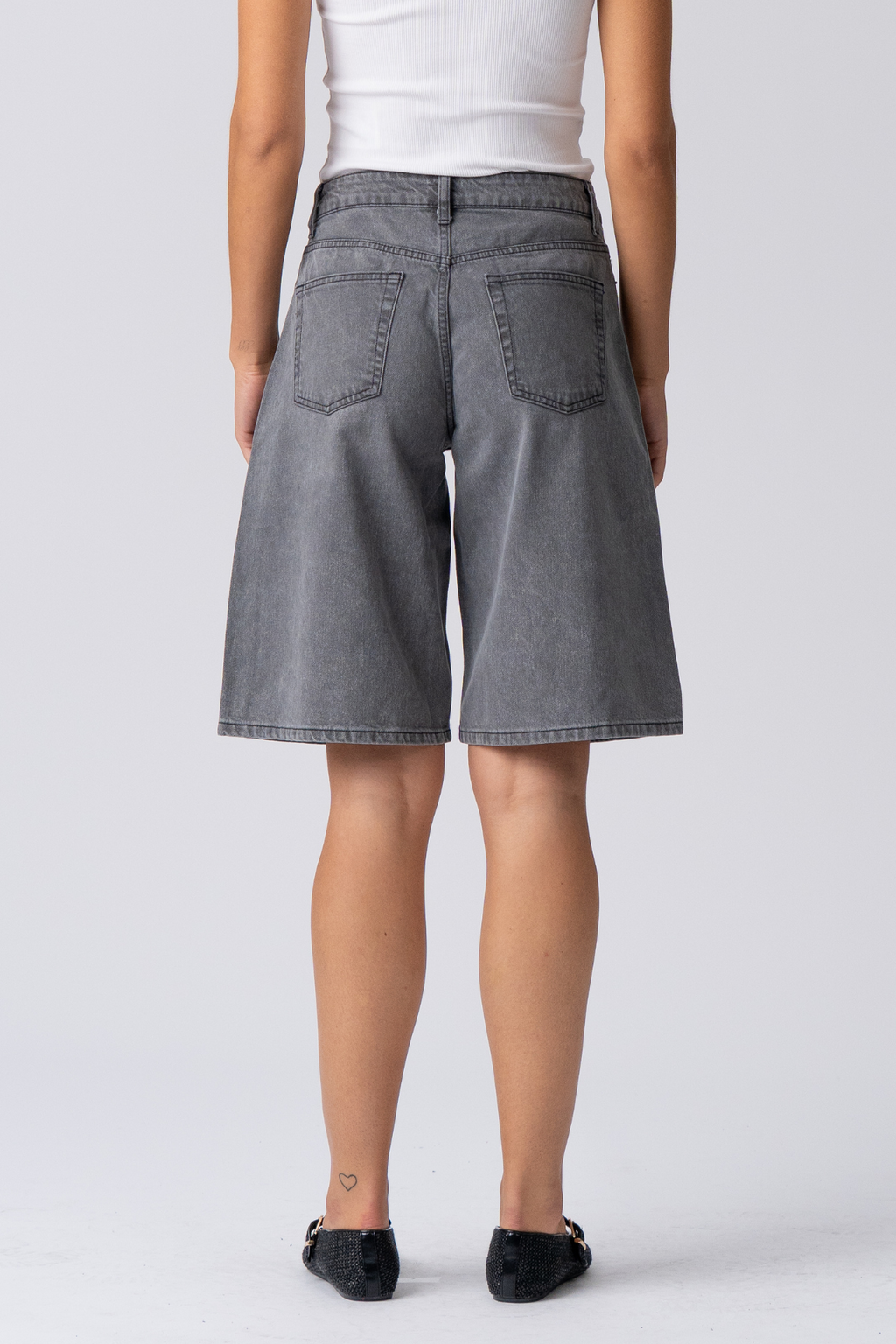 Denimshorts - Grey Denim