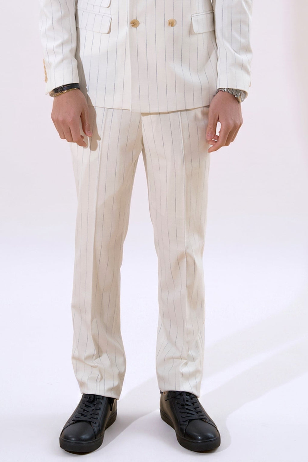 Classic Pants - Hvit Nålestripe