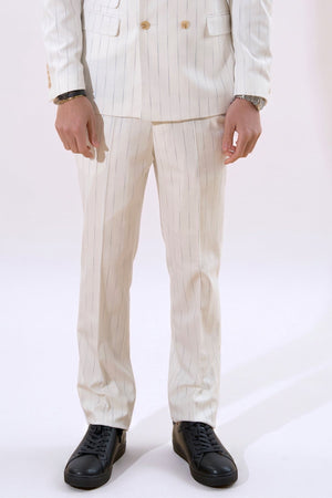 Classic Pants - Hvit Nålestripe