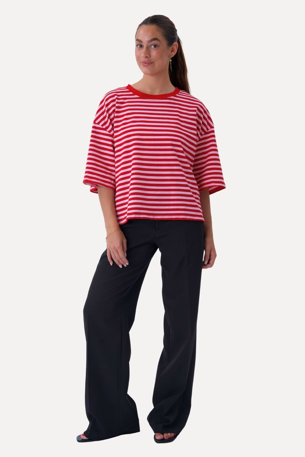 Zoe T-shirt - Rød/Lys rosa