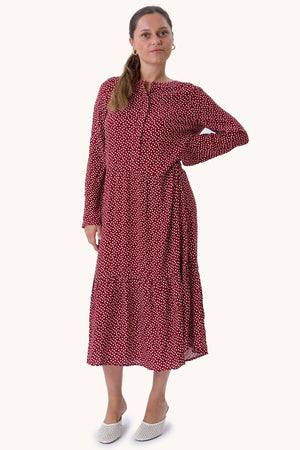 Anna Langermet Kjole - Sundried Tomato