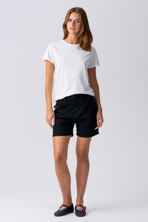 Denim Shorts - Black Denim