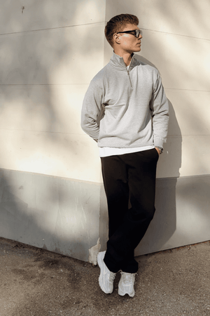 Sweatshirt Half Zip - Grå