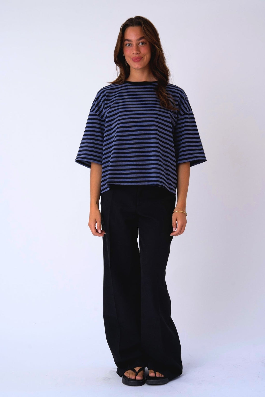 Zoe T-shirt - Svart/Denim Blue