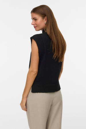 Wow Highneck Vest - Svart