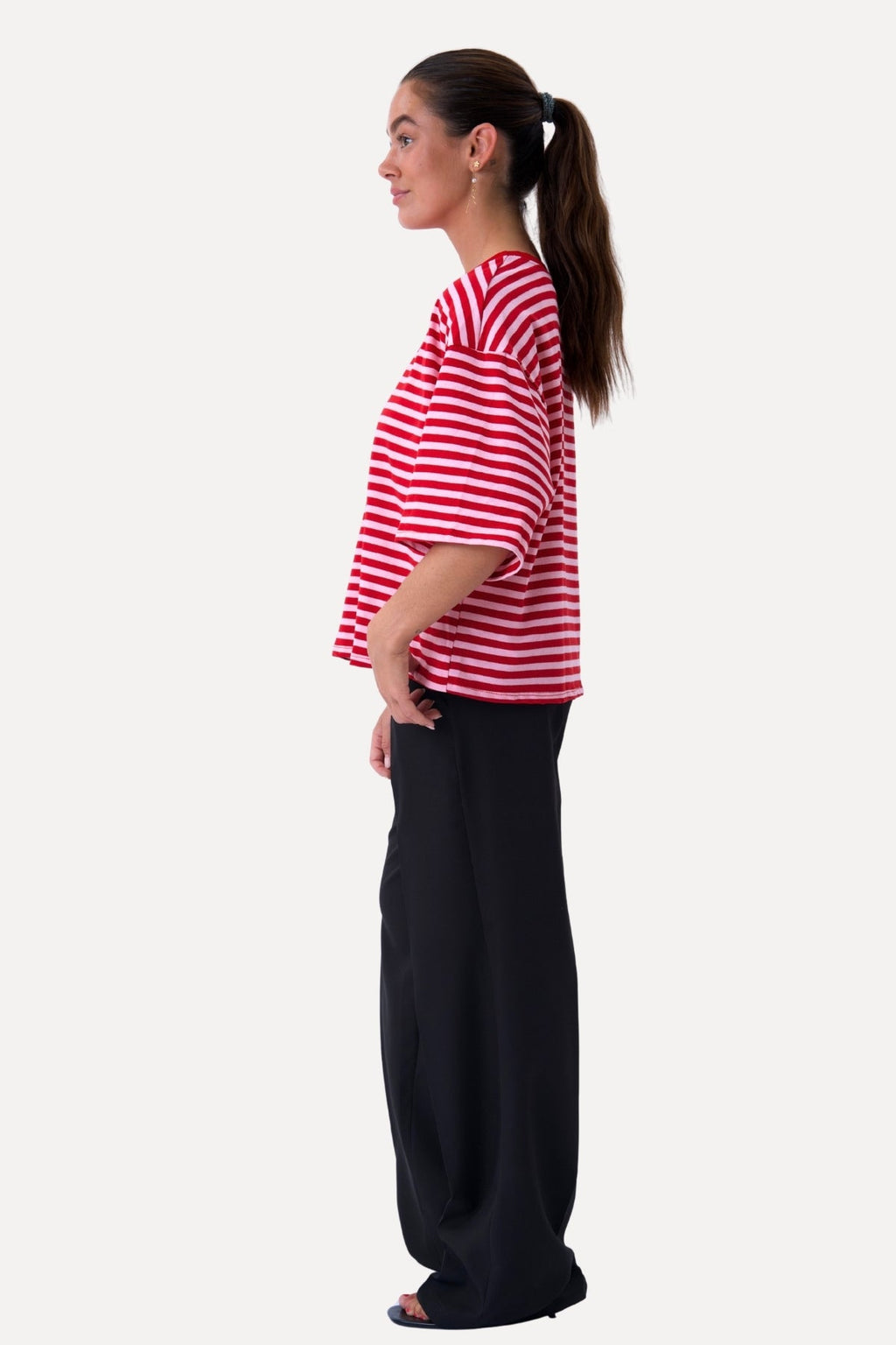 Zoe T-shirt - Rød/Lys rosa