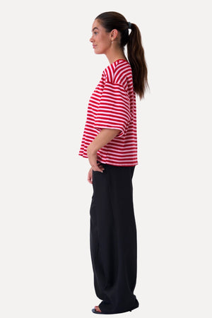 Zoe T-shirt - Rød/Lys rosa