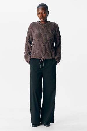 Bay Strikkegenser - Seal Brown