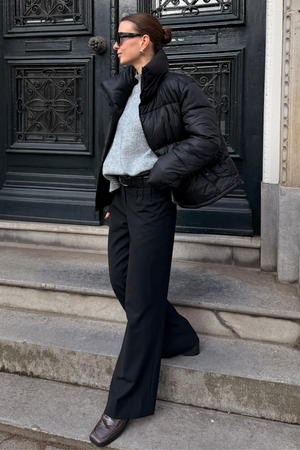 Kort Boblejakke - Sort