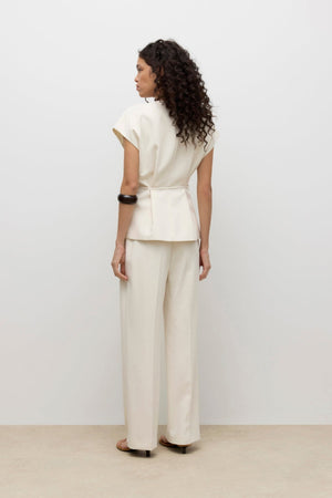Vannah V-hals Midi Vest - Birch