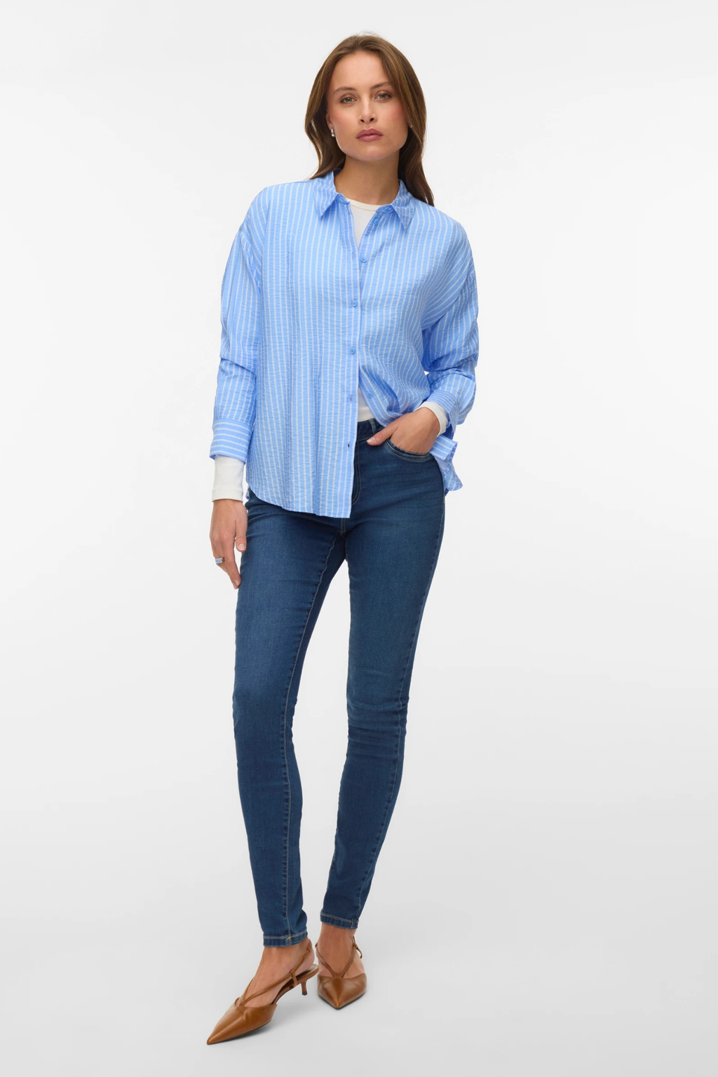 Kaja Ls Skjorte - Vista Blue Sandra