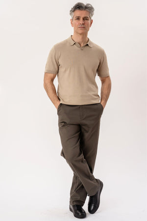 Nathan Strikket Polo - Sand