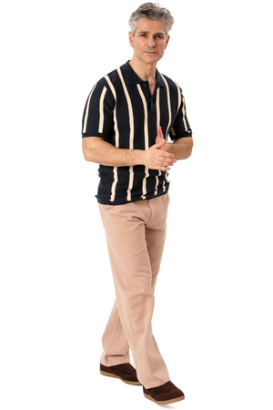 Otis Strikket Polo - Navy