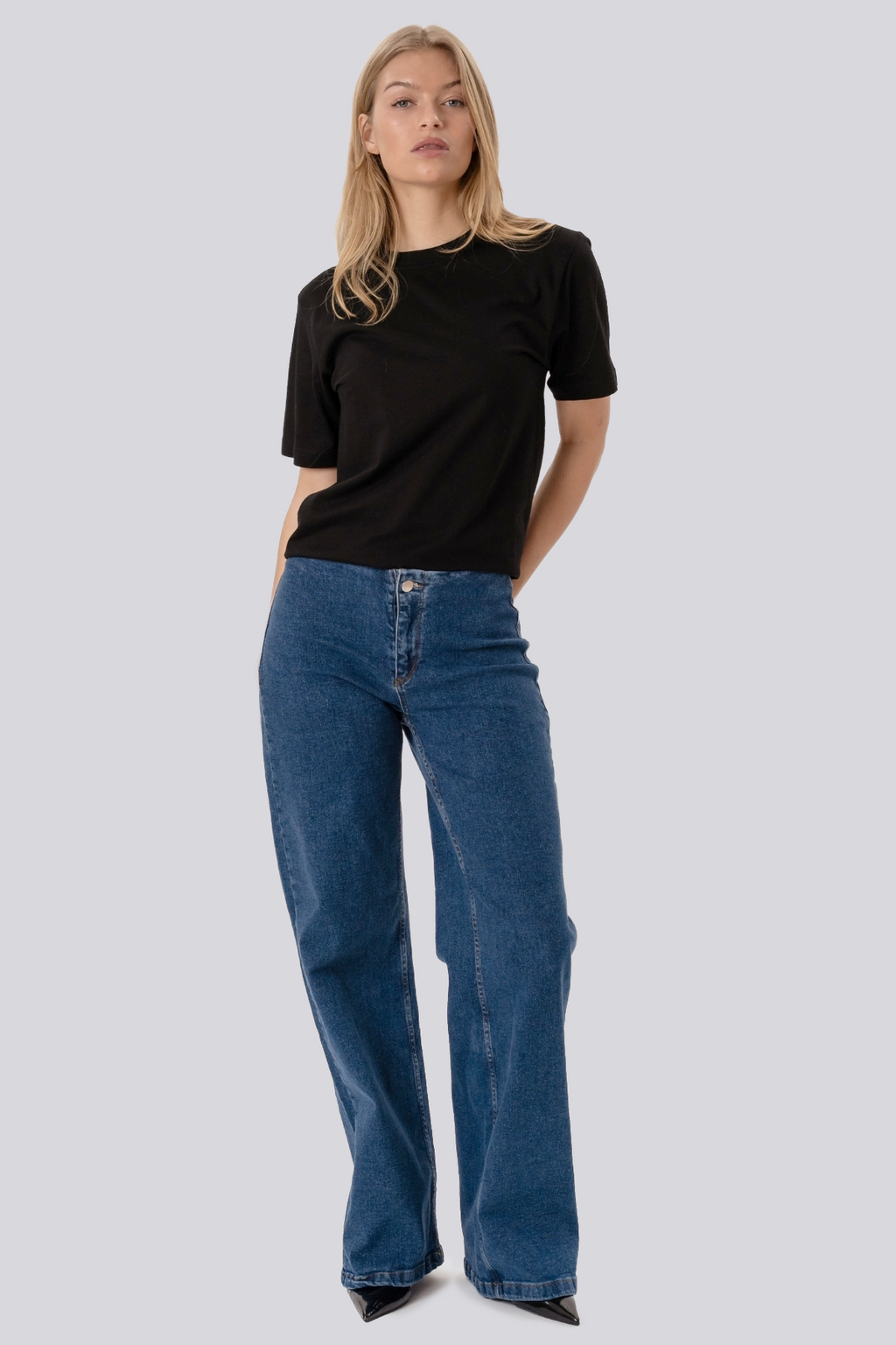 Miley Wide Jeans - Mellomblå