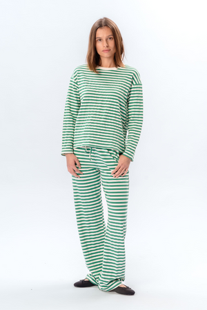 Stripete Bukser - Grønn