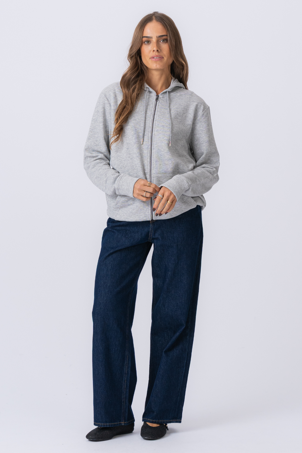 Hettegenser med Glidelås - Grå