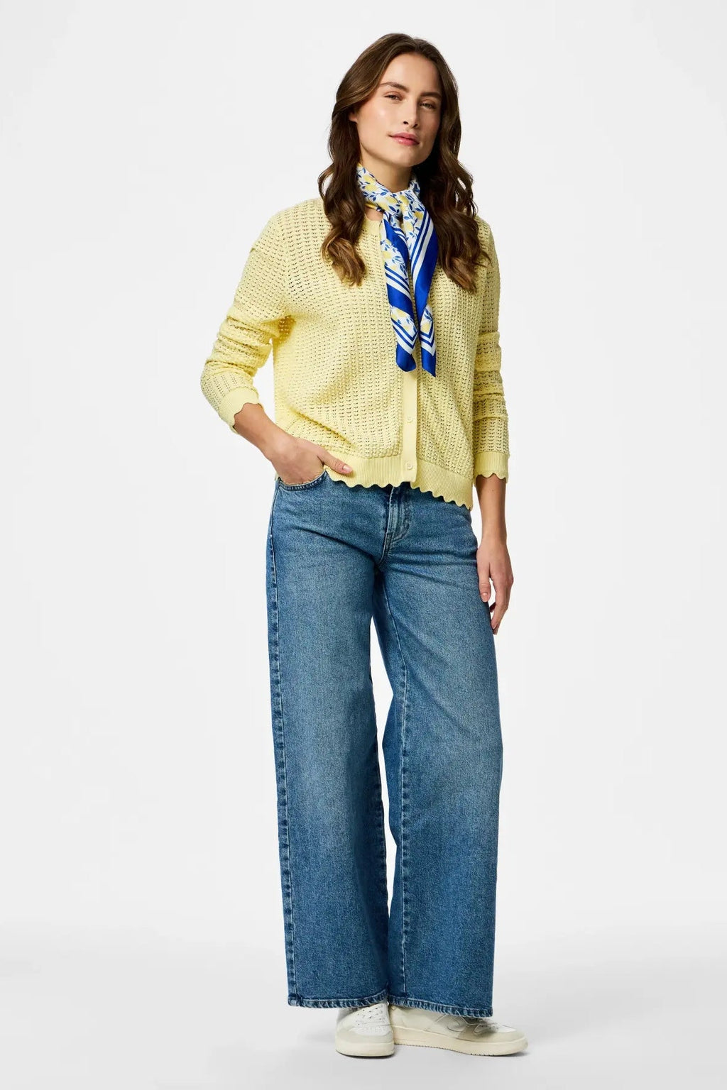 Scout O-Neck Strikket Cardigan - French Vanilla