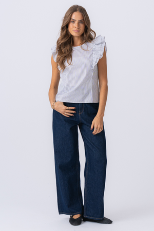 Aila Top - Snow White / Svart