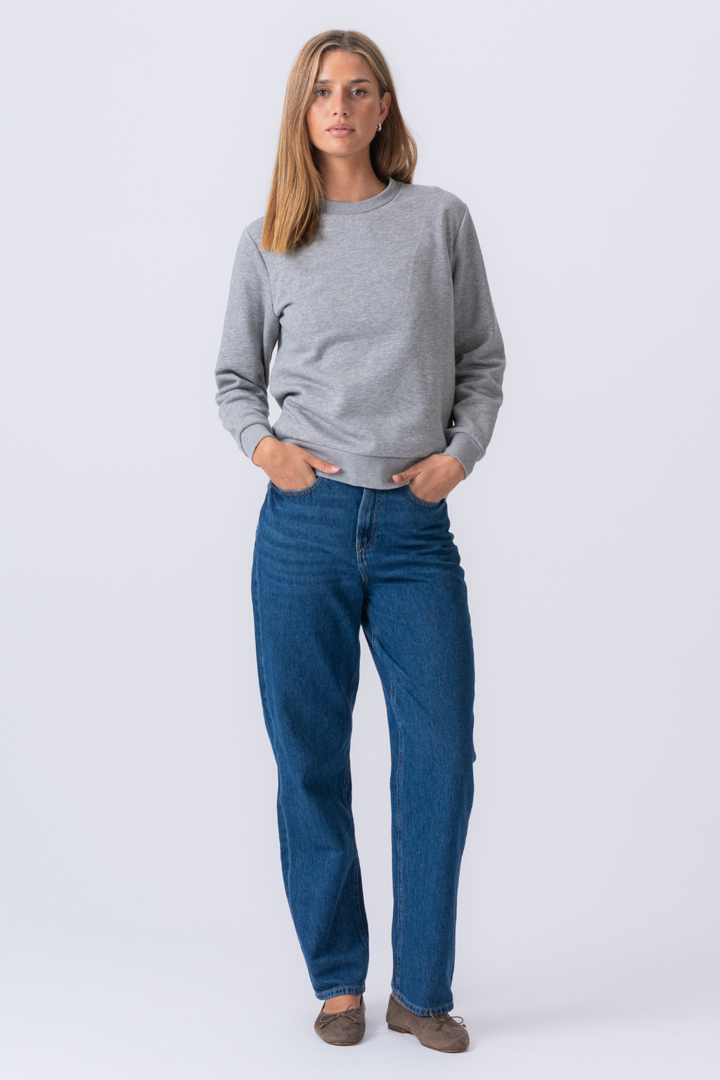 Essensiell Crewneck - Grå Melange