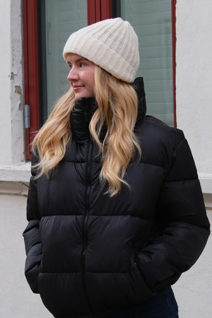 Ribbed Beanie - Lys beige