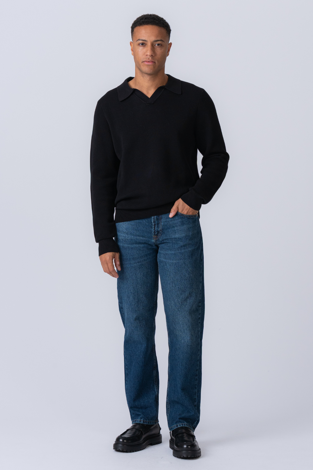 Samuel Strikket Polo - Svart