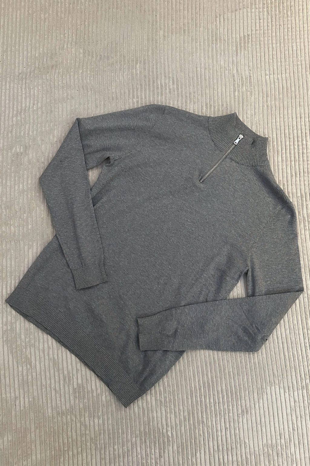 Pullover Half Zip - Grå Melange
