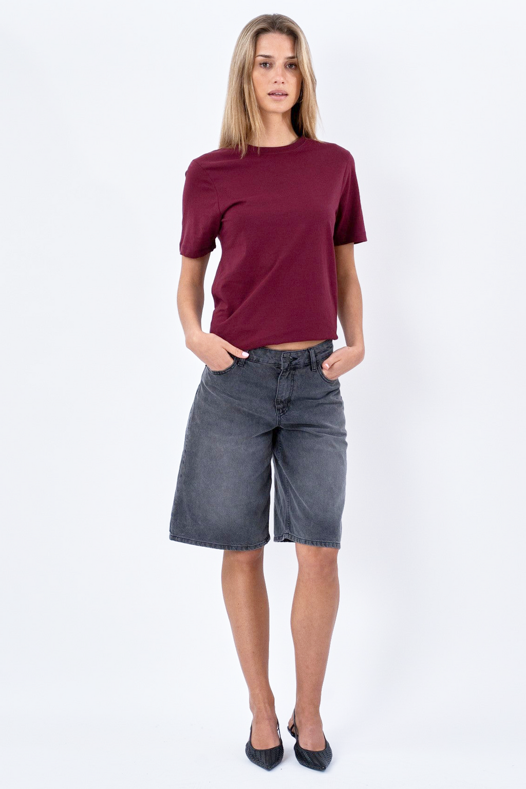 Boyfriend T-shirt - Bordeaux Rød