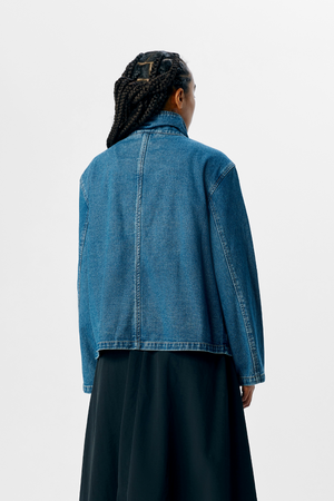 Tilla Gro L/S Denim Jakke - Medium Blå Denim