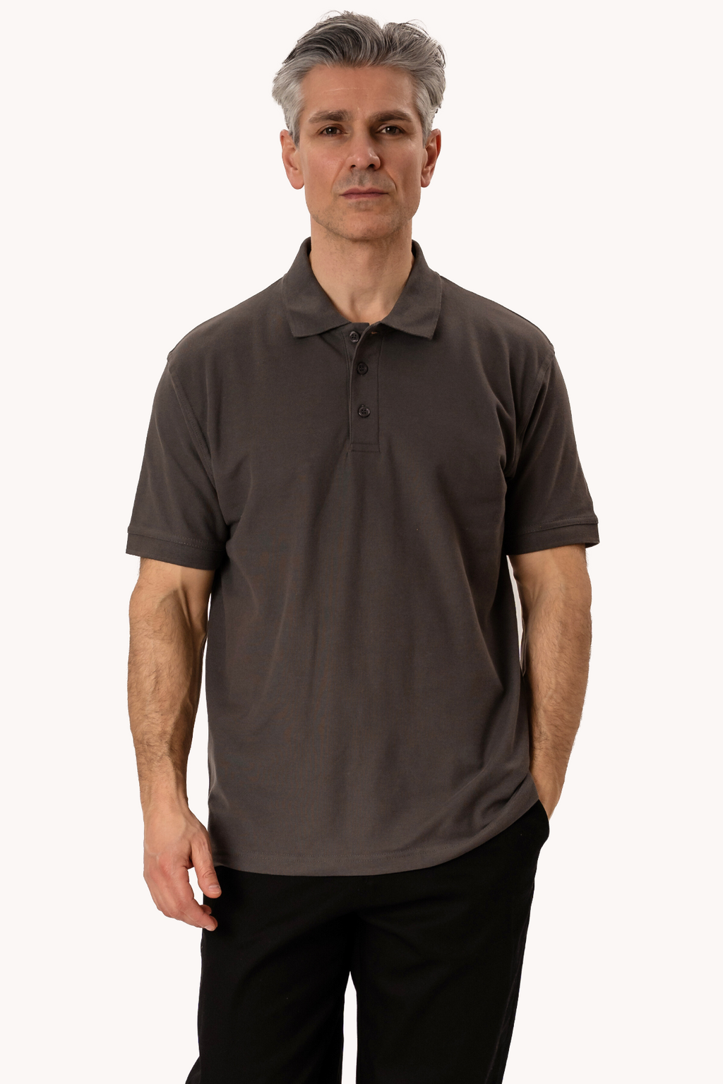 Basic Polo - Mørk Grå
