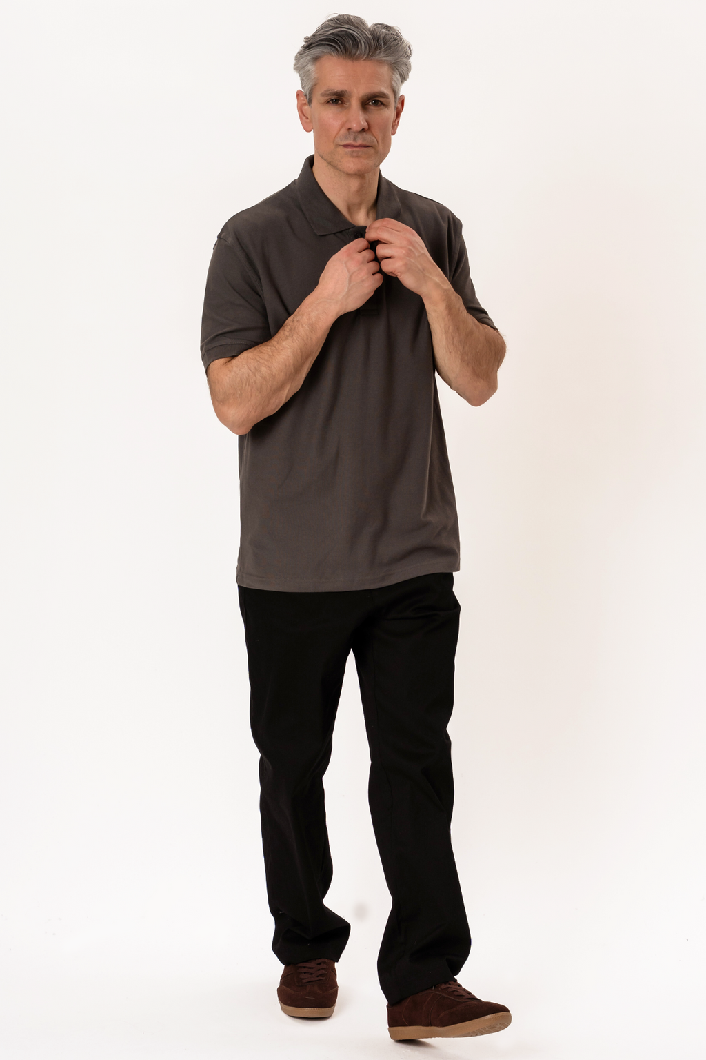 Basic Polo - Mørk Grå