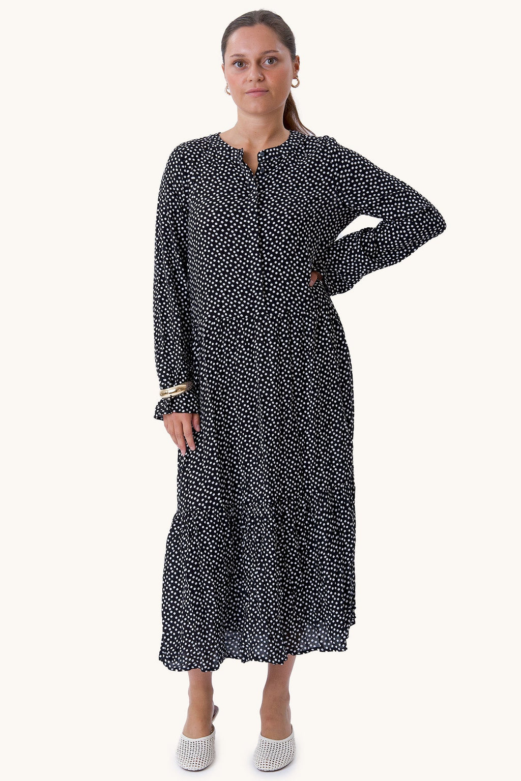 Anna Langermet Kjole - Svart